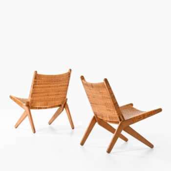 Preben Thorsen easy chairs in oak and cane at Studio Schalling