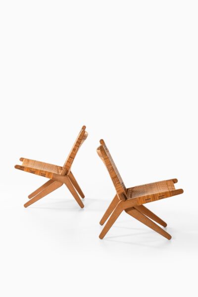 Preben Thorsen easy chairs in oak and cane at Studio Schalling