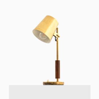 Paavo Tynell table lamp in brass and teak at Studio Schalling