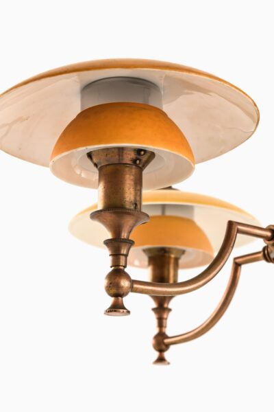 Ceiling lamp in browned brass and glass at Studio Schalling