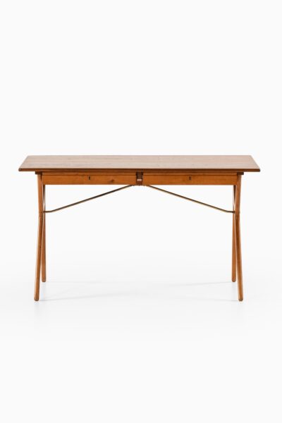 Desk in teak, oak and brass at Studio Schalling