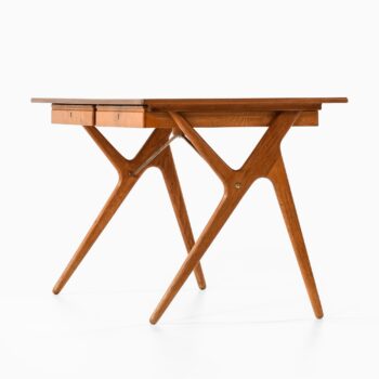 Desk in teak, oak and brass at Studio Schalling