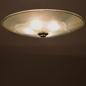 Rare ceiling lamp / flush mount in glass at Studio Schalling