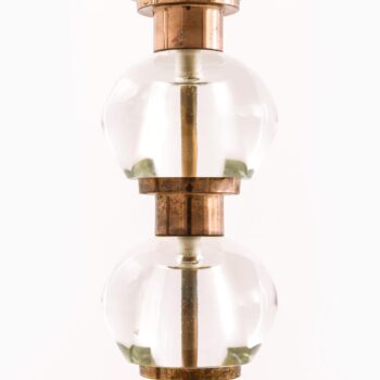 Table lamps in brass and glass at Studio Schalling