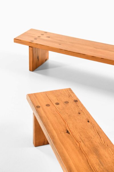 Sven Larsson benches in pine from 1970's at Studio Schalling