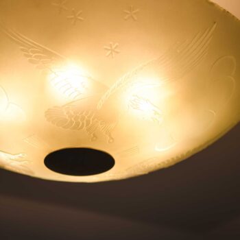 Flush mount in glass and nickel plated metal at Studio Schalling