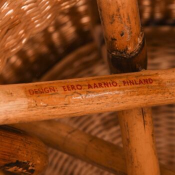 Eero Aarnio stool in rattan and leather at Studio Schalling