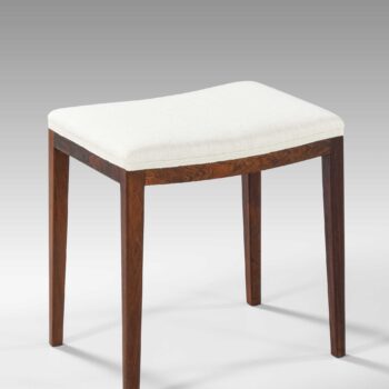 Pair of stools in rosewood and wool at Studio Schalling