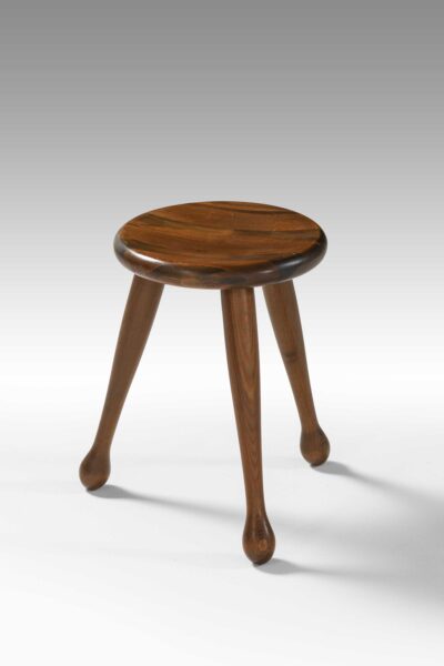 3 legged stool in stained pine at Studio Schalling