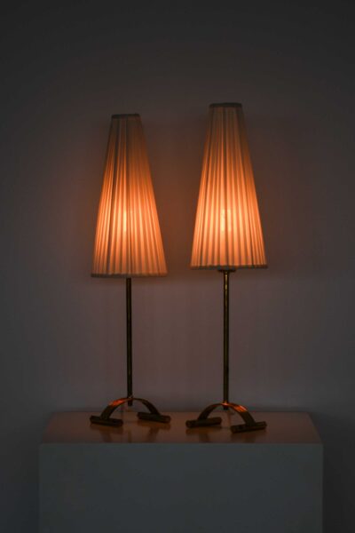 Pair of table lamps in brass at Studio Schalling